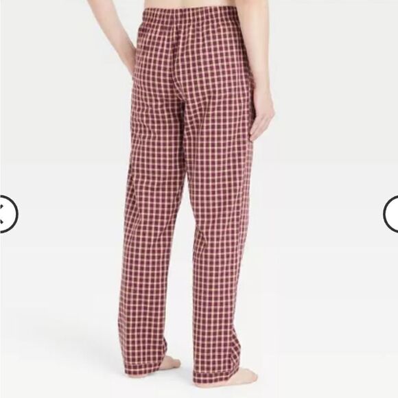 NWT Men's  Plum Plaid Poplin Pajama Pants - Goodfellow & Co  Size L - Picture 2 of 9